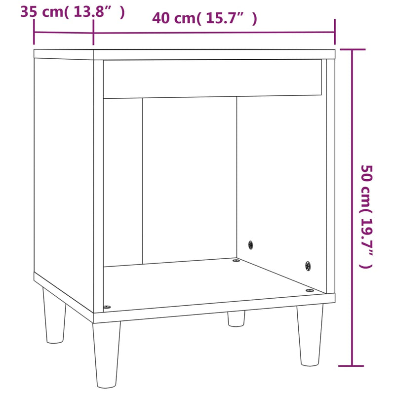 vidaXL 2 db sonoma tölgy éjjeliszekrény 40 x 35 x 50 cm