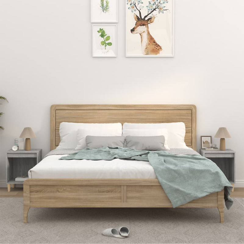 vidaXL 2 db szürke sonoma színű éjjeliszekrény 40x35x50 cm
