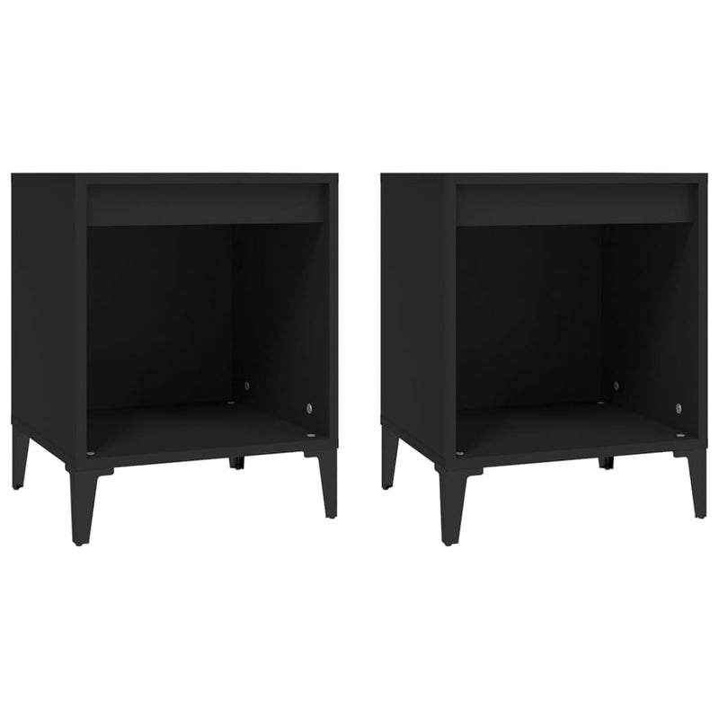 vidaXL 2 db fekete éjjeliszekrény 40 x 35 x 50 cm