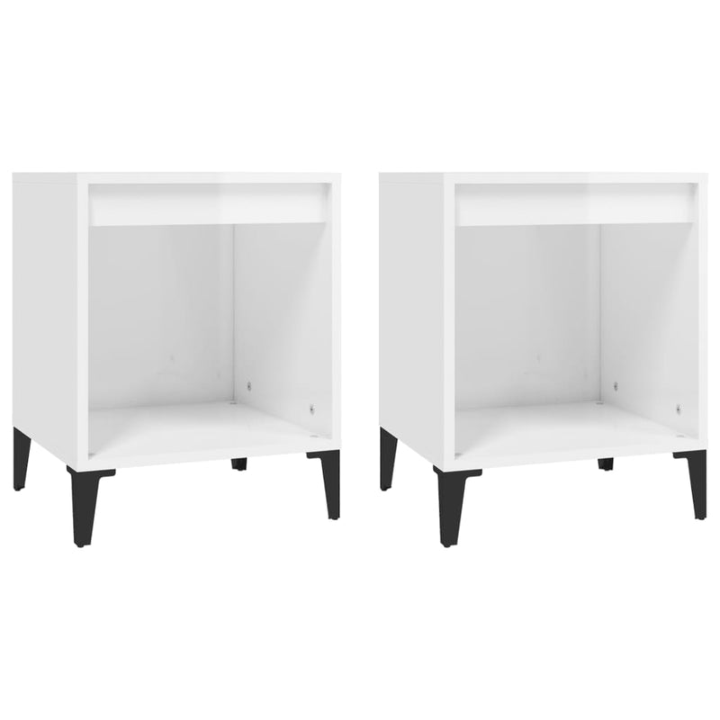 vidaXL 2 db magasfényű fehér éjjeliszekrény 40x35x50 cm