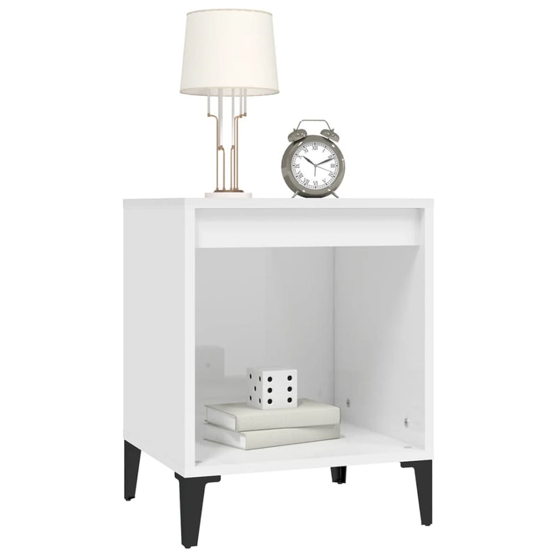 vidaXL 2 db magasfényű fehér éjjeliszekrény 40x35x50 cm