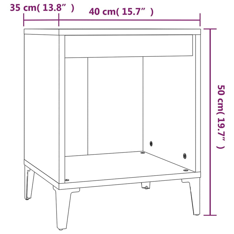 vidaXL betonszürke éjjeliszekrény 40x35x50 cm