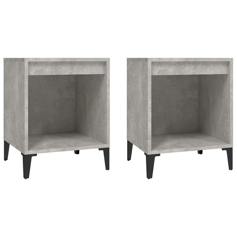 vidaXL 2 db betonszürke éjjeliszekrény 40x35x50 cm