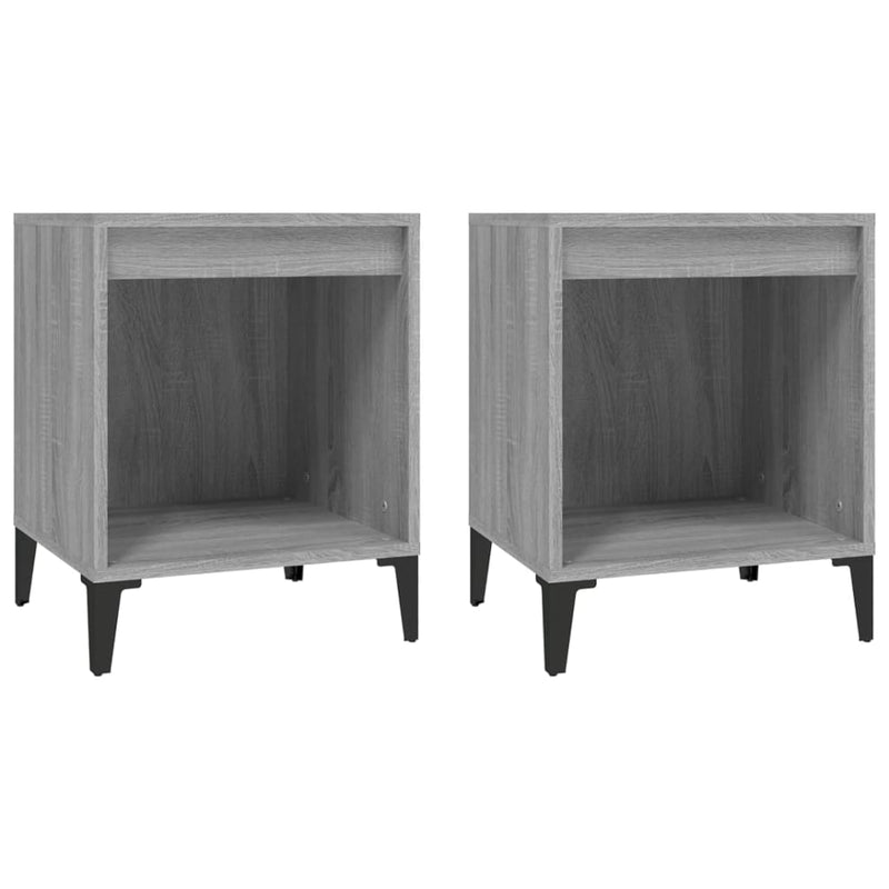 vidaXL 2 db szürke sonoma színű éjjeliszekrény 40x35x50 cm