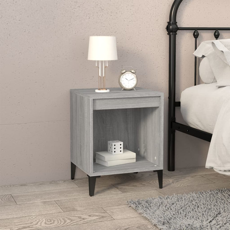 vidaXL 2 db szürke sonoma színű éjjeliszekrény 40x35x50 cm