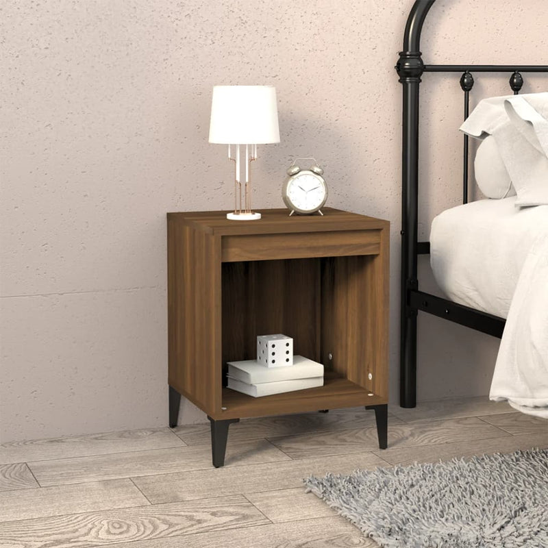 vidaXL 2 db barna tölgy színű éjjeliszekrény 40x35x50 cm