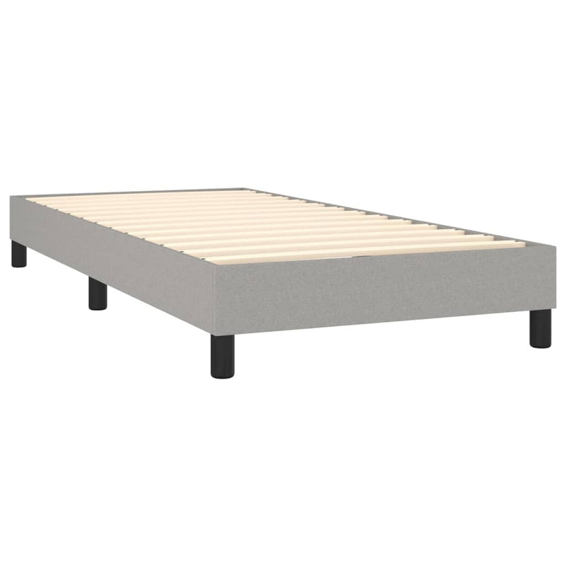 vidaXL világosszürke szövet ágykeret matrac nélkül 90x200 cm