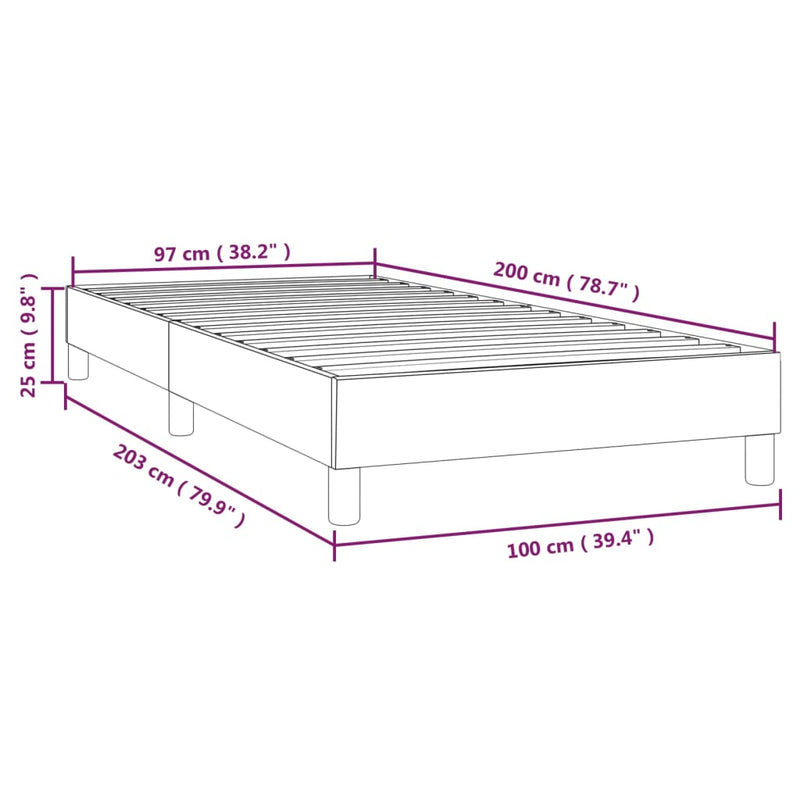 vidaXL krémszínű szövet ágykeret matrac nélkül 100x200 cm