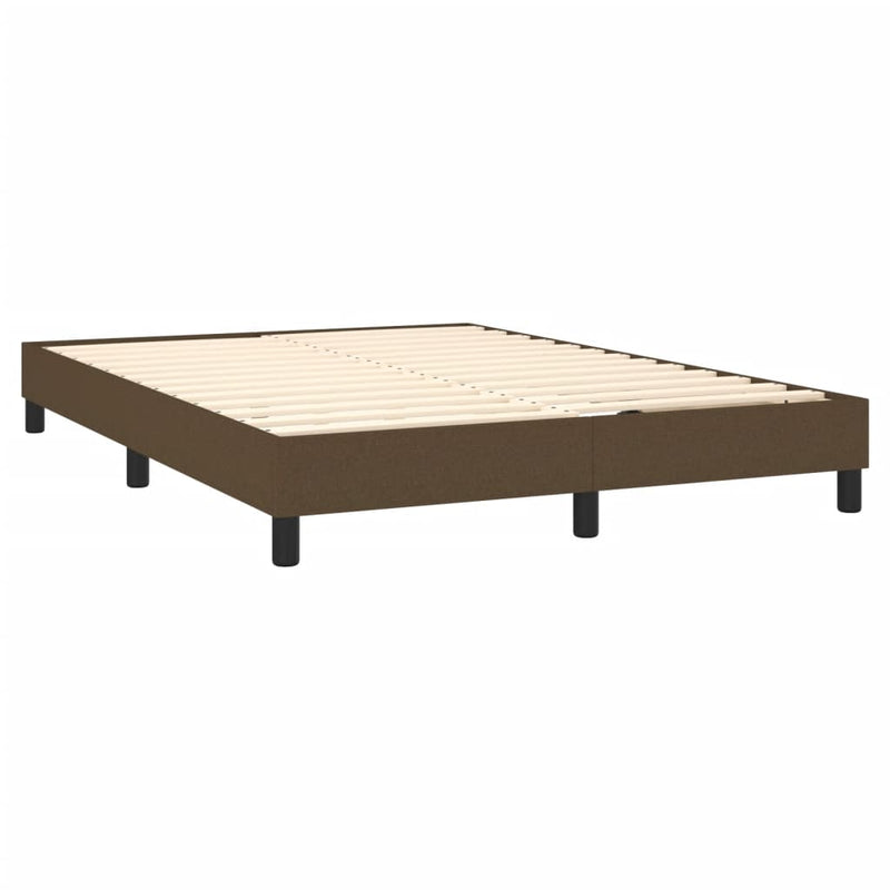 vidaXL sötétbarna szövet ágykeret matrac nélkül 140 x 190 cm