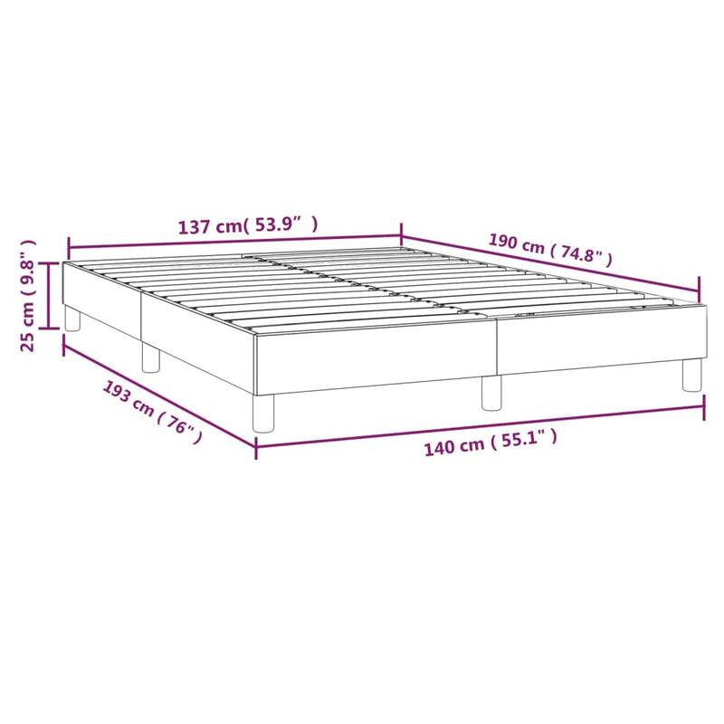 vidaXL tópszínű szövet ágykeret matrac nélkül 140 x 190 cm