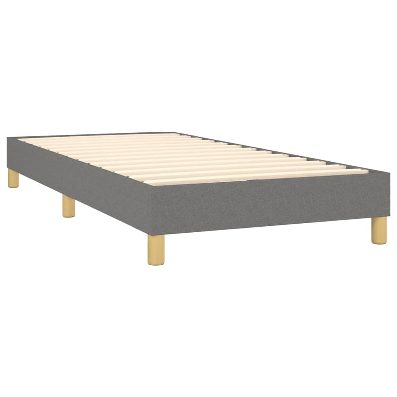 vidaXL sötétszürke szövet ágykeret matrac nélkül 90x200 cm