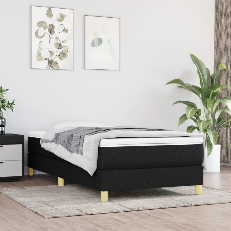 vidaXL fekete szövet ágykeret 90 x 200 cm