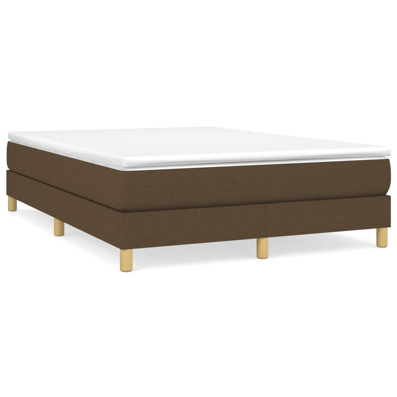 vidaXL sötétbarna szövet ágykeret matrac nélkül 140 x 190 cm
