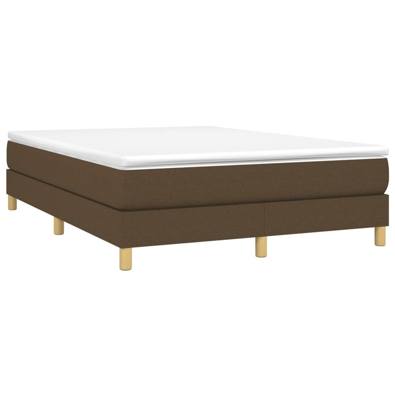 vidaXL sötétbarna szövet ágykeret matrac nélkül 140 x 190 cm