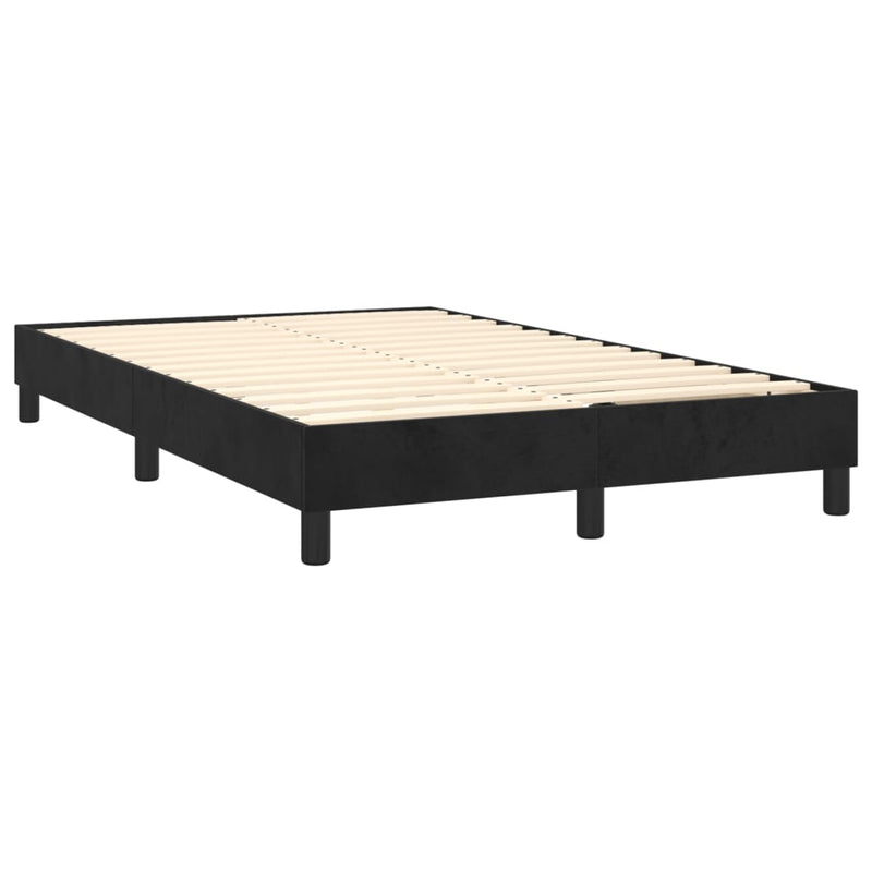 vidaXL fekete bársony ágykeret matrac nélkül 120x200 cm