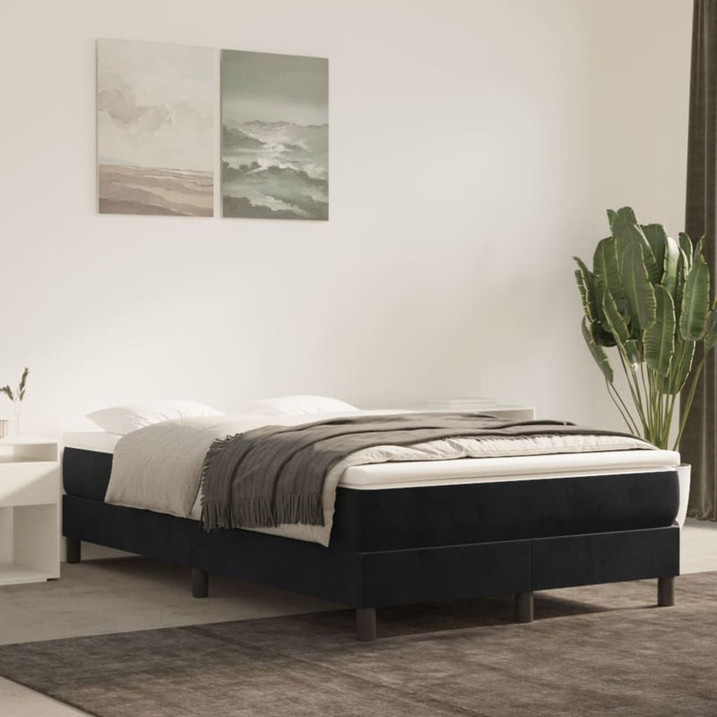 vidaXL fekete bársony ágykeret matrac nélkül 120x200 cm