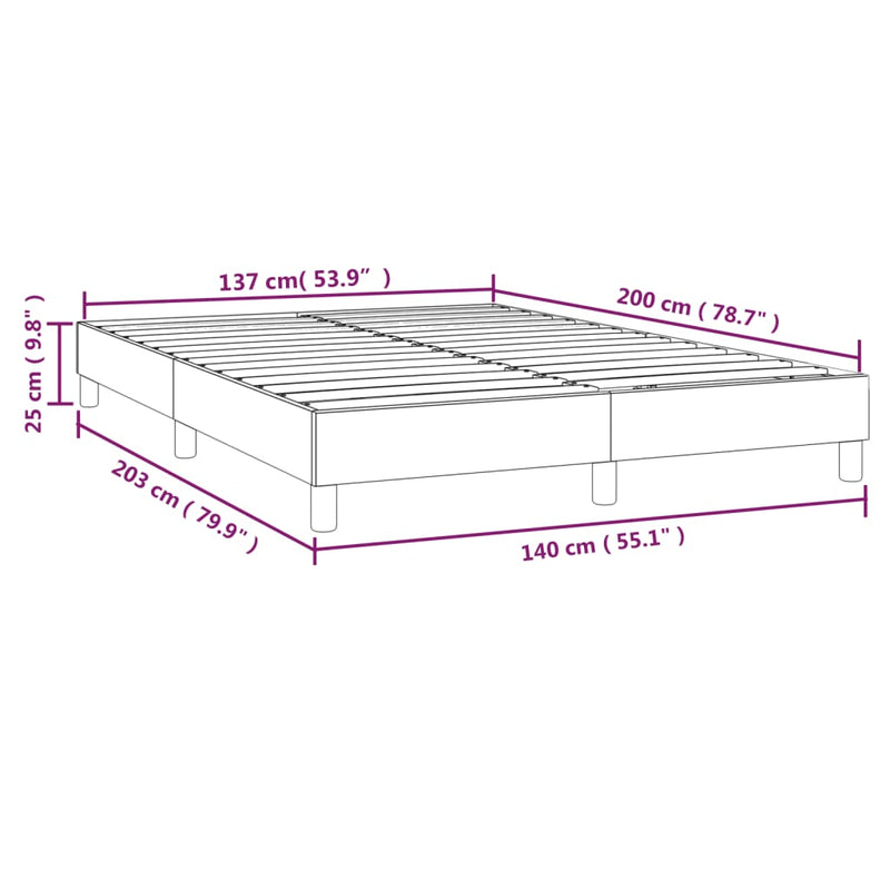 vidaXL sötétszürke bársony ágykeret matrac nélkül 140x200 cm
