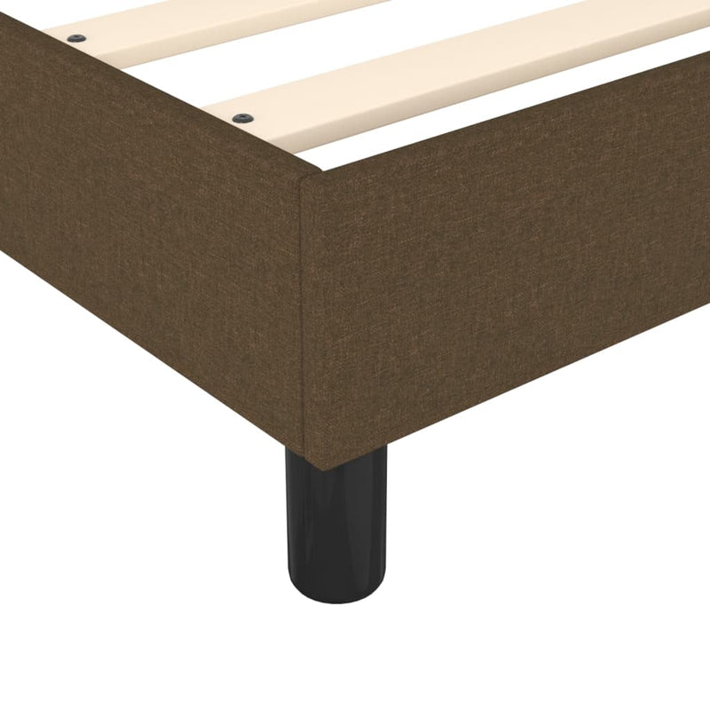 vidaXL sötétbarna szövet ágykeret matrac nélkül 120x200 cm