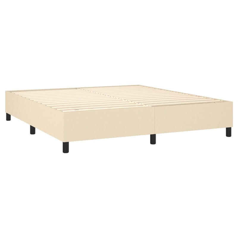 vidaXL krémszínű szövet ágykeret matrac nélkül 160 x 200 cm