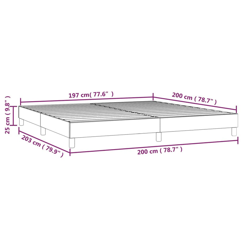 vidaXL világosszürke szövet ágykeret matrac nélkül 200 x 200 cm