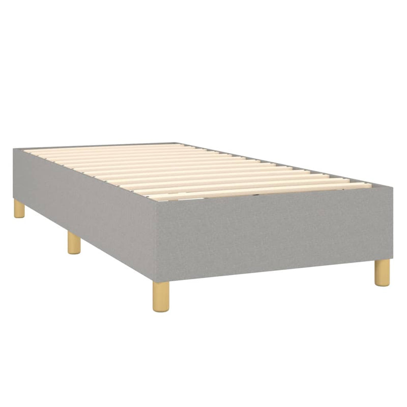 vidaXL világosszürke szövet ágykeret matrac nélkül 90x190 cm