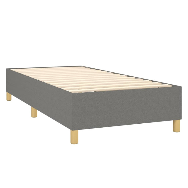 vidaXL sötétszürke szövet ágykeret matrac nélkül 100x200 cm
