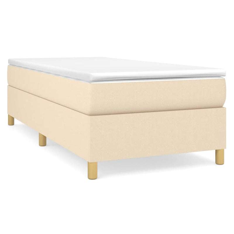 vidaXL krémszínű szövet ágykeret matrac nélkül 100x200 cm