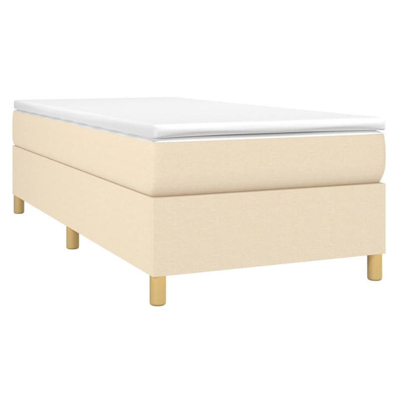 vidaXL krémszínű szövet ágykeret matrac nélkül 100x200 cm