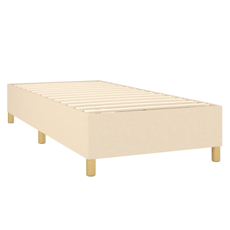 vidaXL krémszínű szövet ágykeret matrac nélkül 100x200 cm
