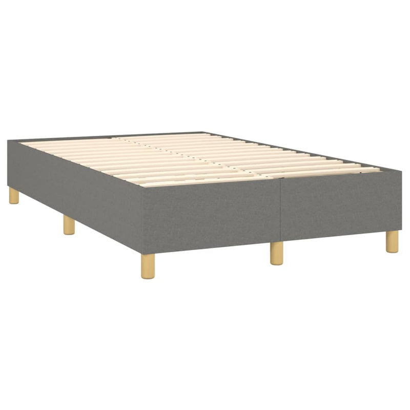 vidaXL sötétszürke szövet ágykeret matrac nélkül 120x200 cm