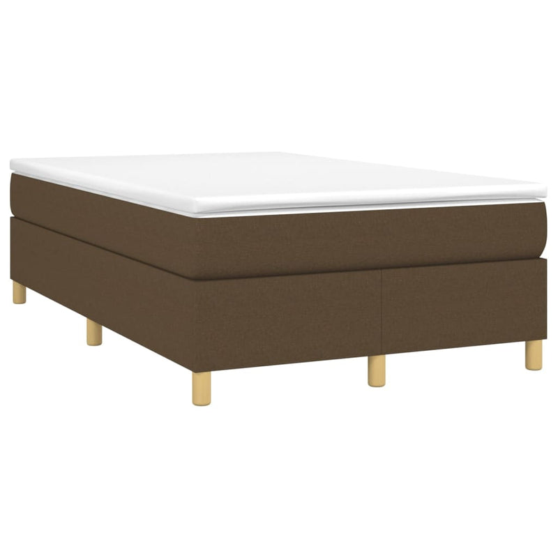 vidaXL sötétbarna szövet ágykeret matrac nélkül 120x200 cm