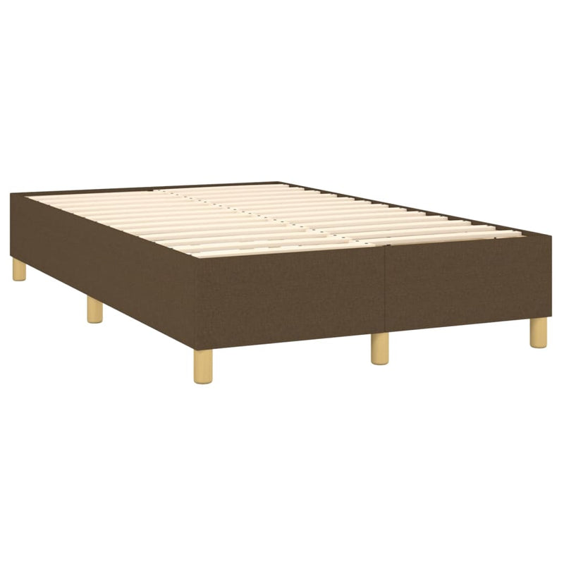vidaXL sötétbarna szövet ágykeret matrac nélkül 120x200 cm