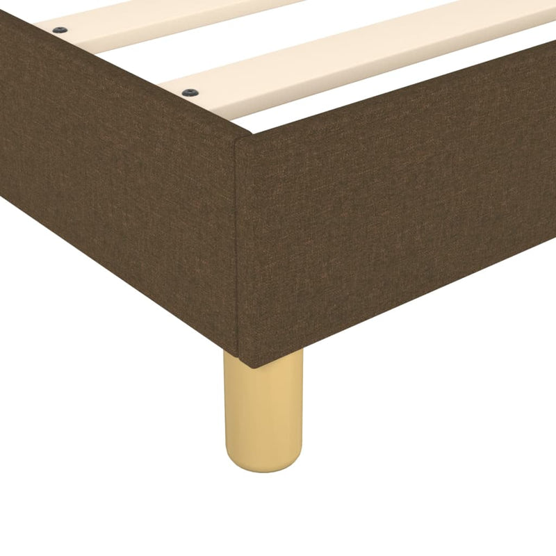 vidaXL sötétbarna szövet ágykeret matrac nélkül 120x200 cm