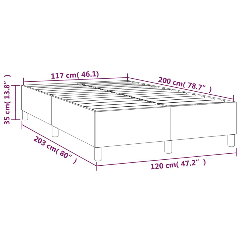 vidaXL sötétbarna szövet ágykeret matrac nélkül 120x200 cm