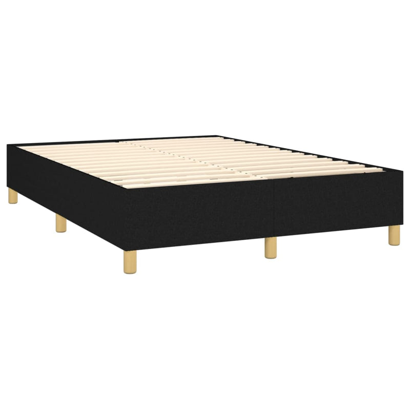 vidaXL fekete szövet ágykeret matrac nélkül 140x200 cm
