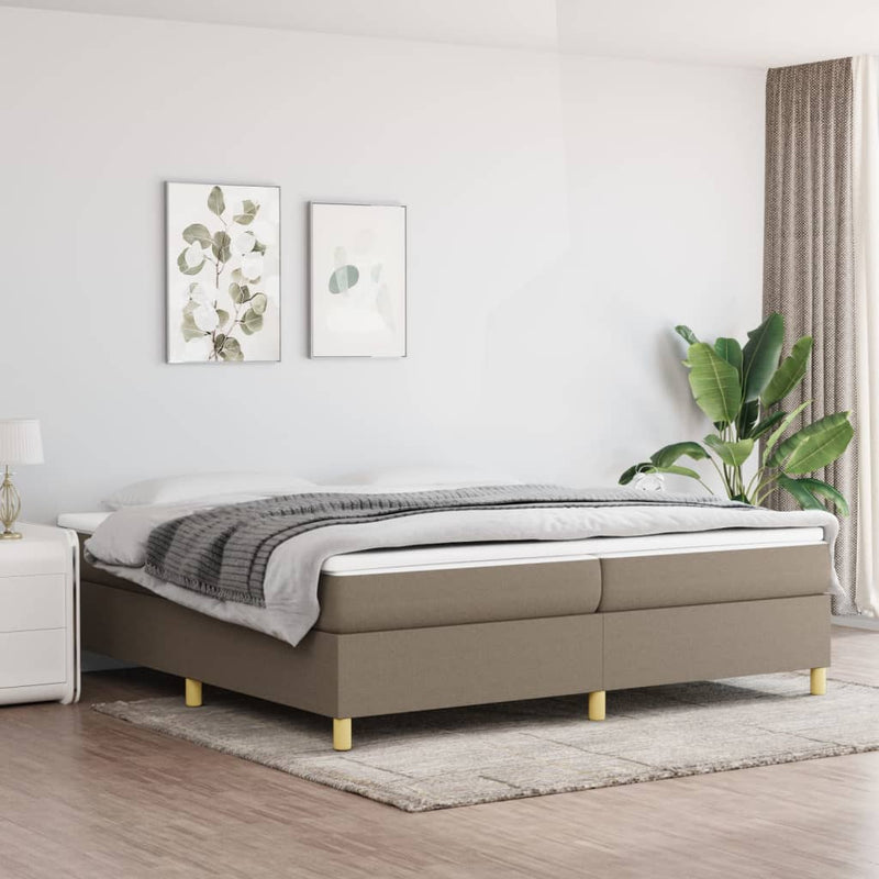 vidaXL tópszínű szövet ágykeret matrac nélkül 200 x 200 cm