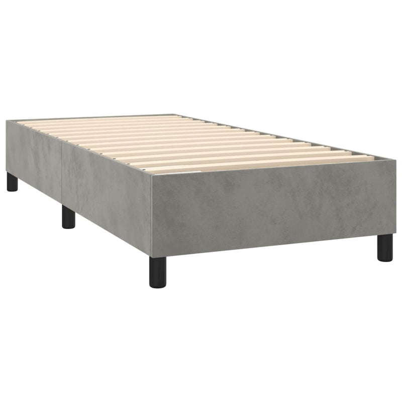 vidaXL világosszürke bársony ágykeret matrac nélkül 100x200 cm