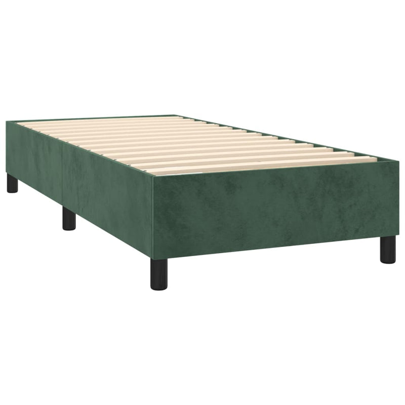 vidaXL sötétzöld bársony ágykeret matrac nélkül 100x200 cm