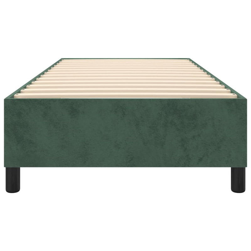 vidaXL sötétzöld bársony ágykeret matrac nélkül 100x200 cm