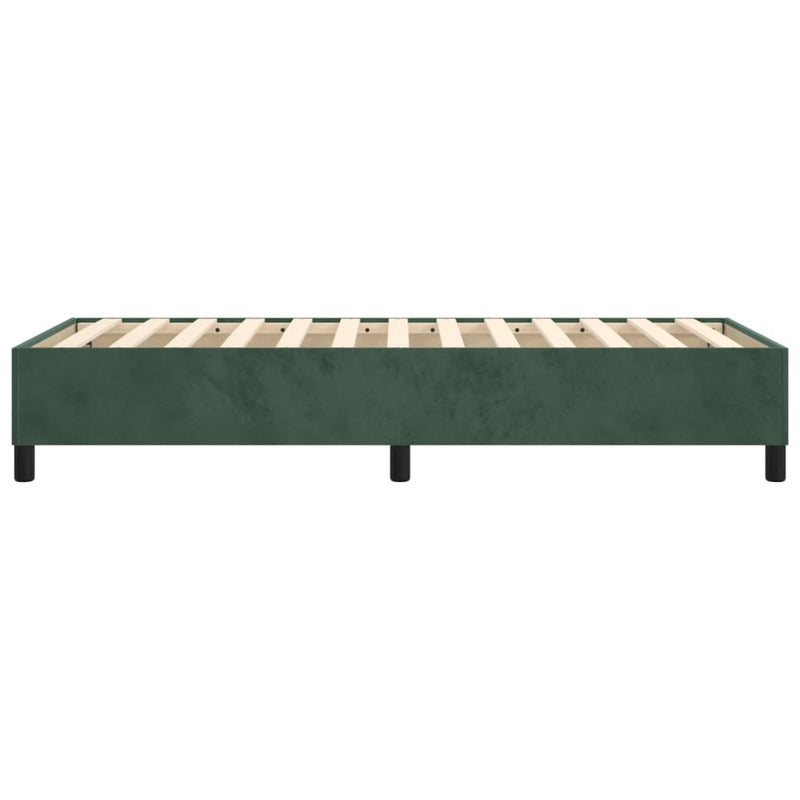 vidaXL sötétzöld bársony ágykeret matrac nélkül 100x200 cm