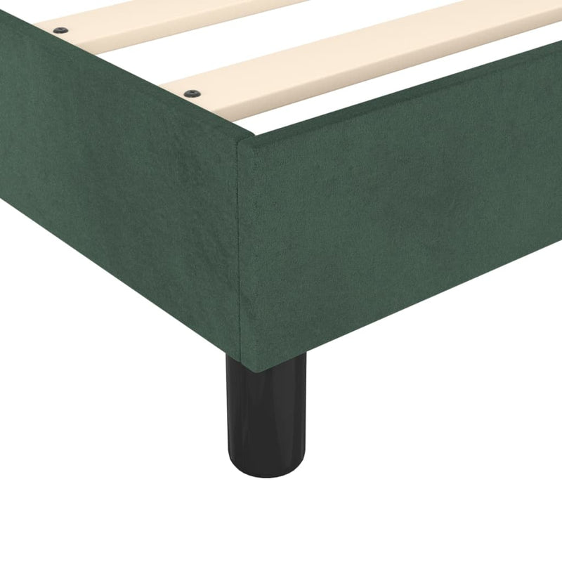 vidaXL sötétzöld bársony ágykeret matrac nélkül 100x200 cm