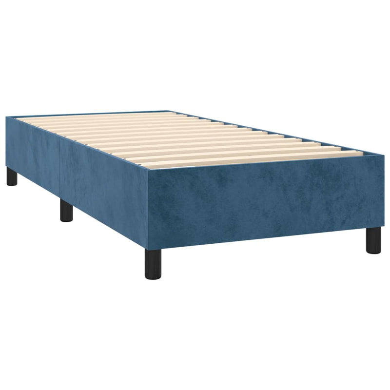 vidaXL sötétkék bársony ágykeret matrac nélkül 100x200 cm
