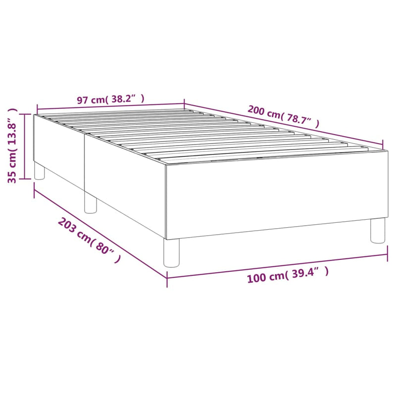 vidaXL sötétkék bársony ágykeret matrac nélkül 100x200 cm