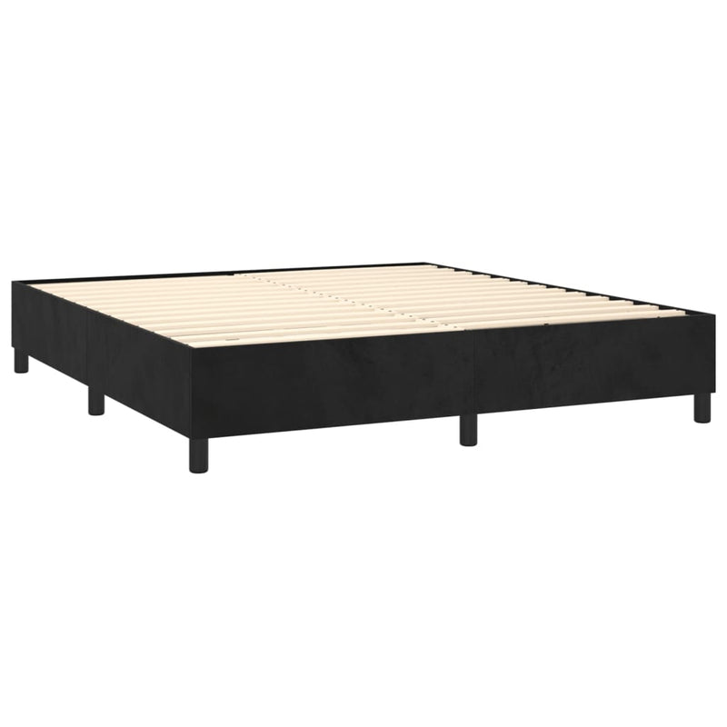 vidaXL fekete bársony ágykeret matrac nélkül 200 x 200 cm