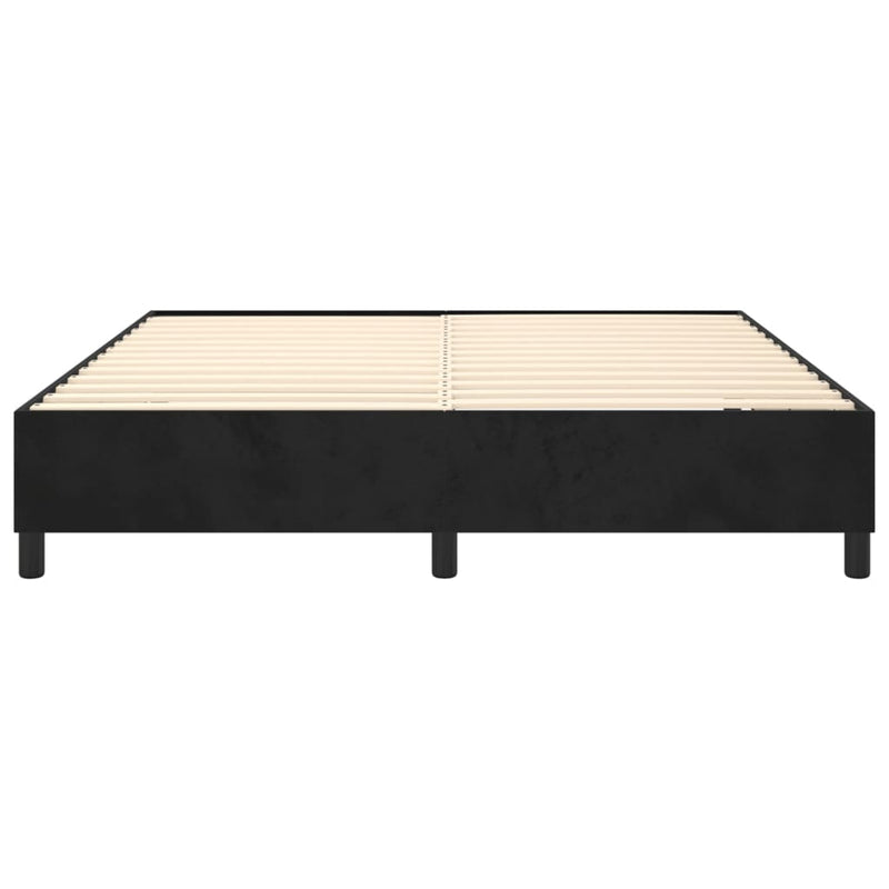 vidaXL fekete bársony ágykeret matrac nélkül 200 x 200 cm