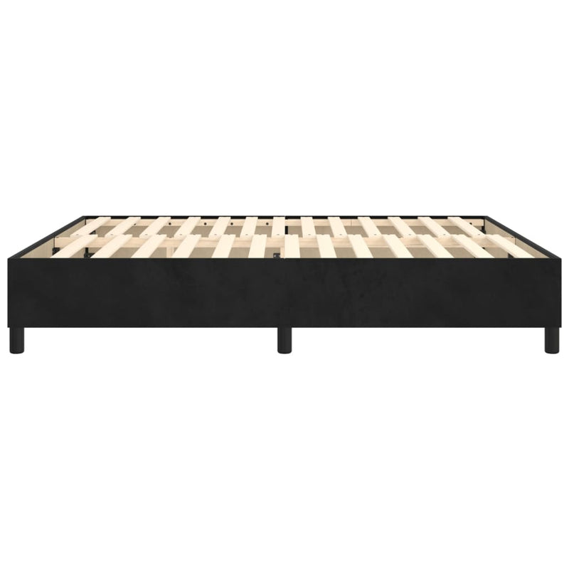 vidaXL fekete bársony ágykeret matrac nélkül 200 x 200 cm