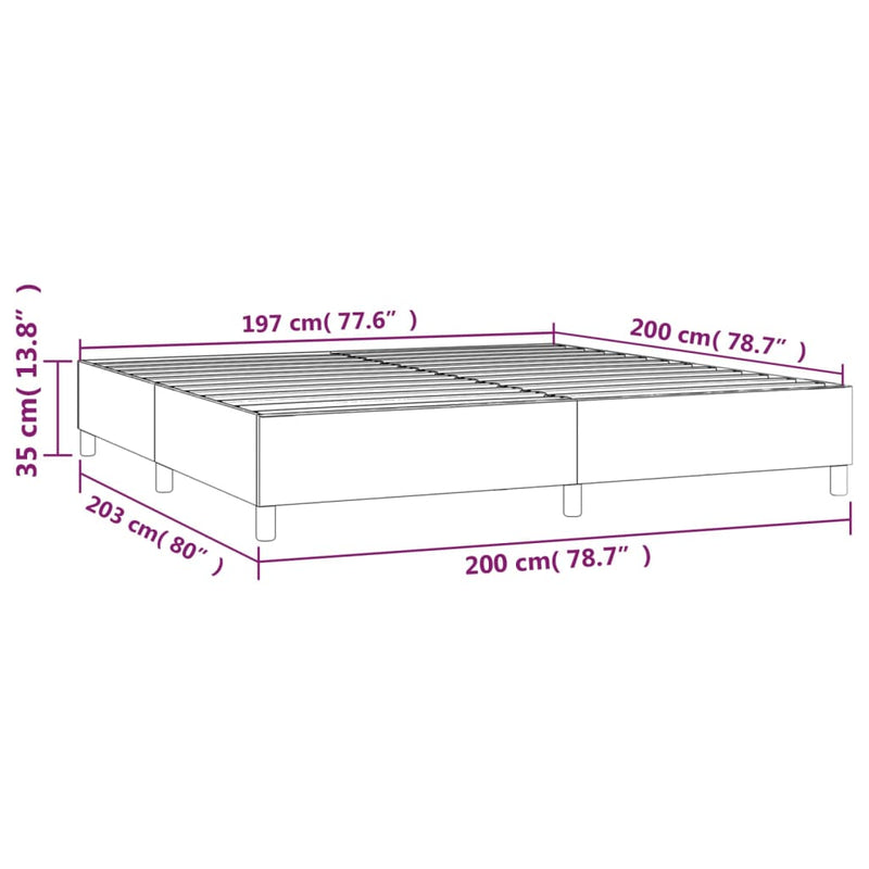 vidaXL fekete bársony ágykeret matrac nélkül 200 x 200 cm