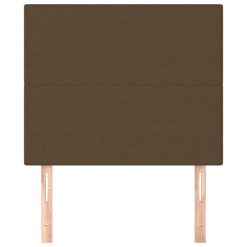 vidaXL 2 db sötétbarna szövet fejtámla 90x5x78/88 cm