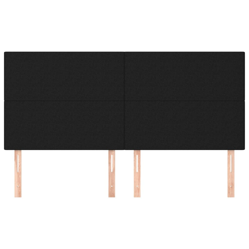 vidaXL 4 db fekete szövet fejtámla 100x5x78/88 cm