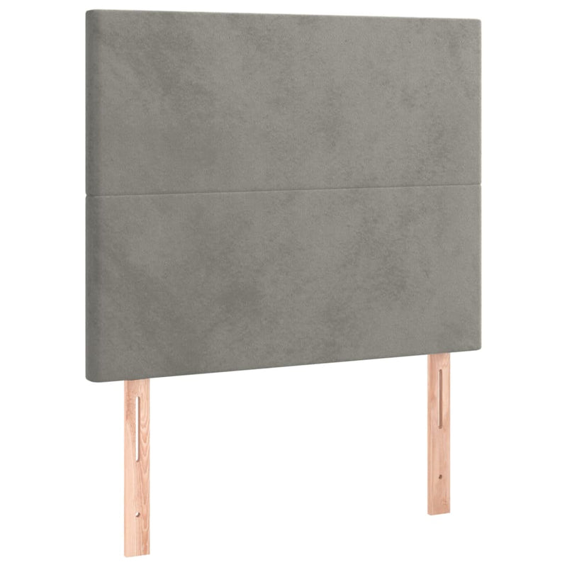 vidaXL 2 db világosszürke bársony fejtámla 100x5x78/88 cm